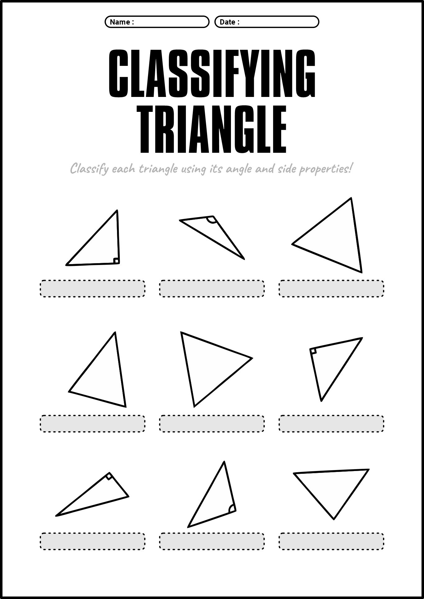 13 Types Of Triangles Worksheet Free PDF At Worksheeto