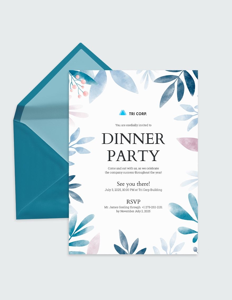 business dinner invitation template