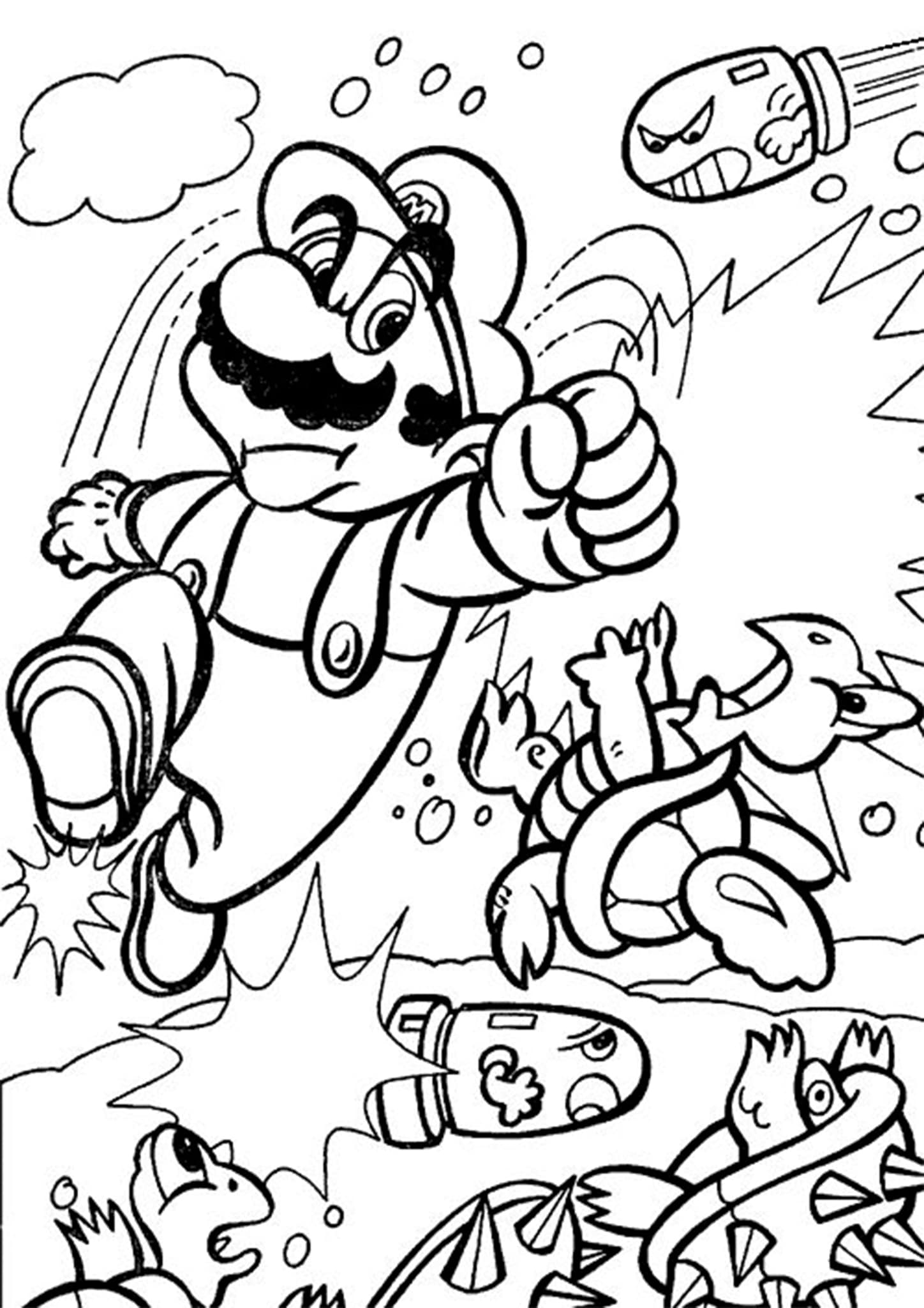 Printable Coloring Pages Mario