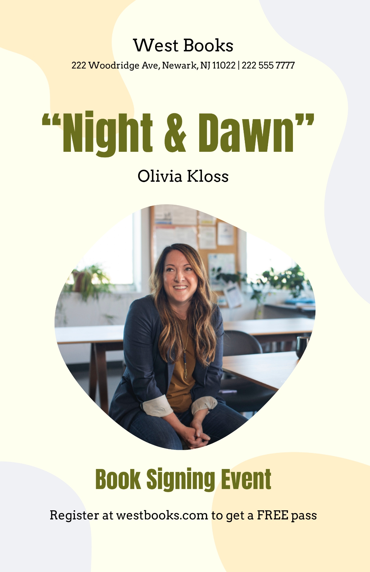 Free Simple Book Signing Poster Template To Edit Online