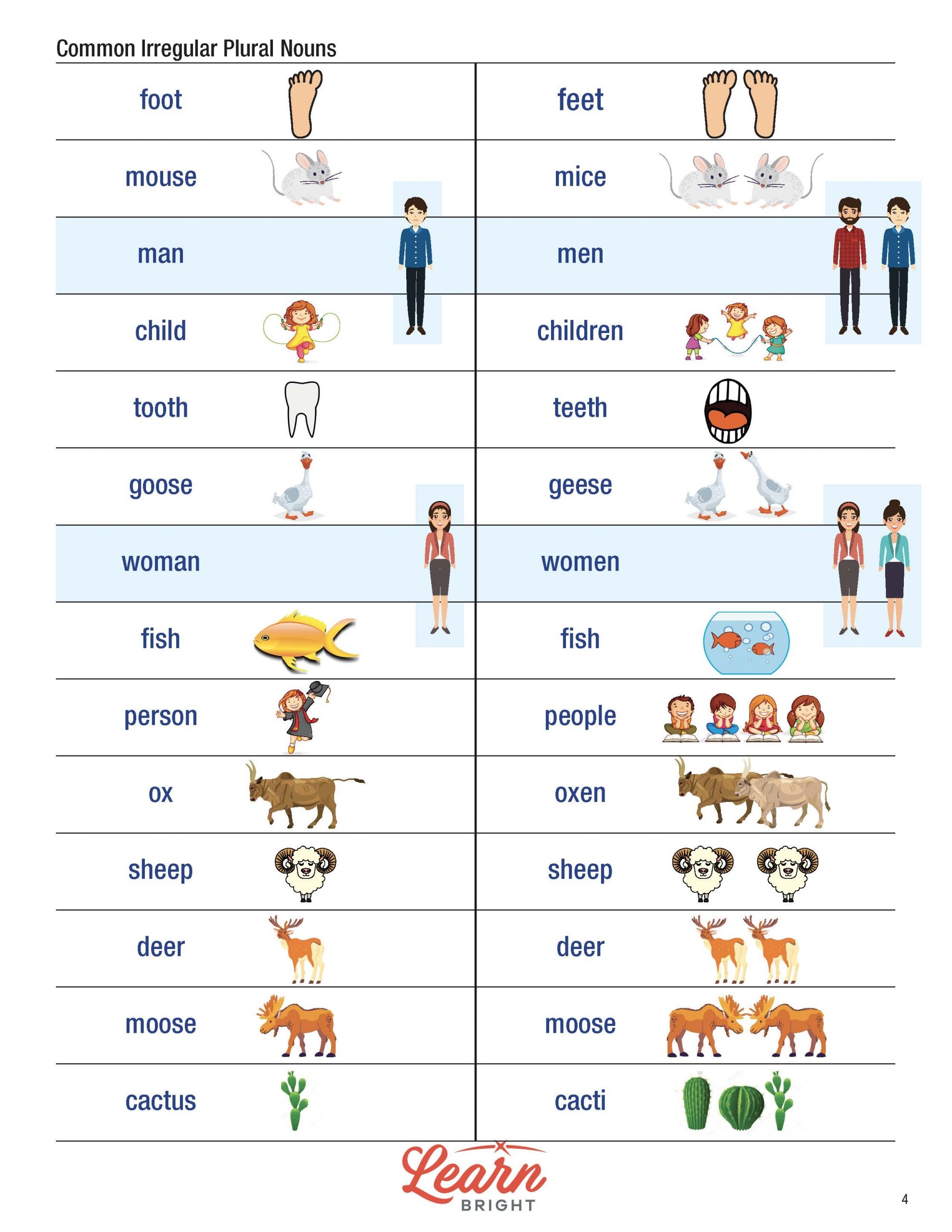 Mastering Irregular Nouns ELA Worksheets SplashLearn Worksheets 