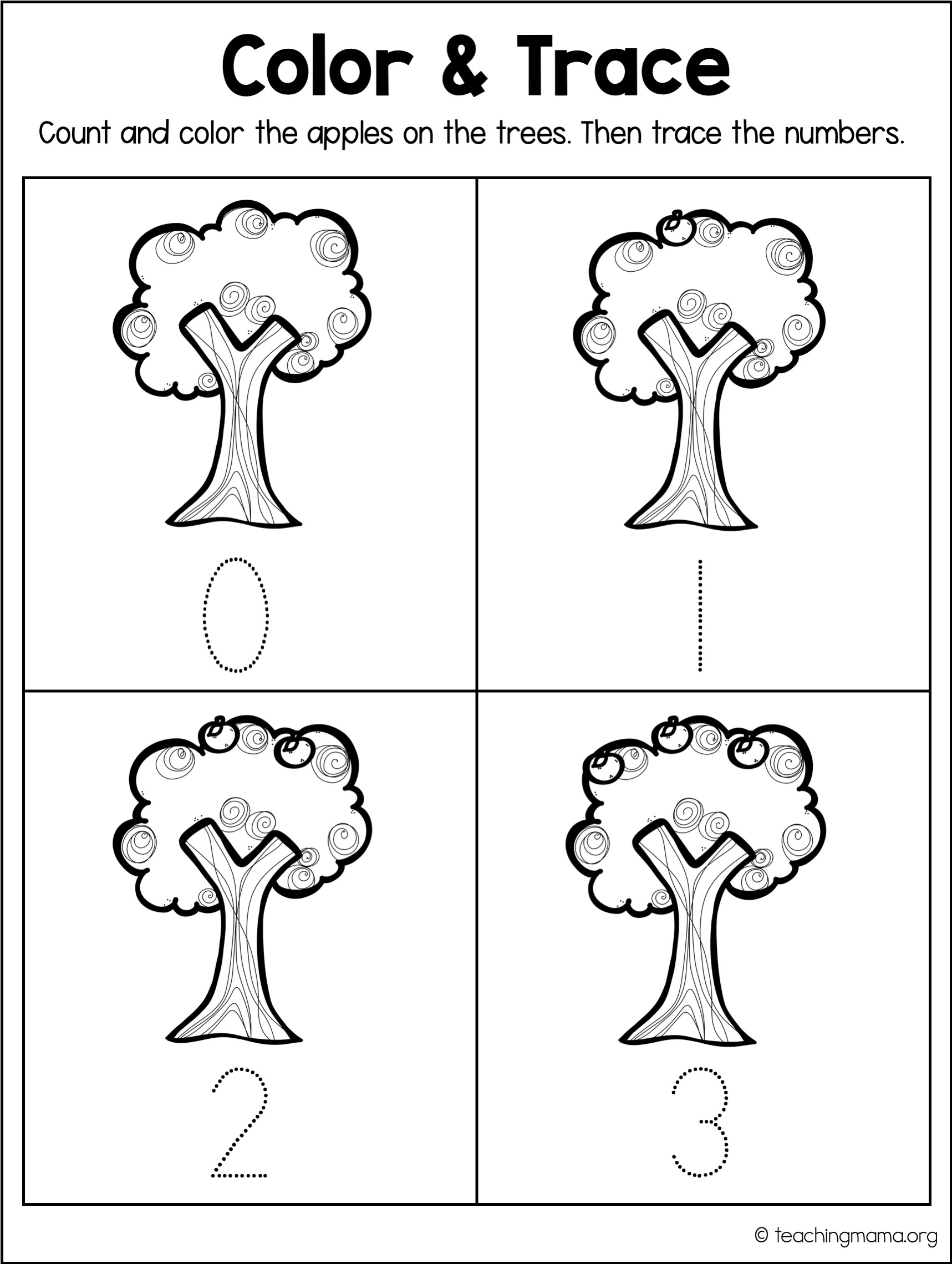 preschool tree worksheets
