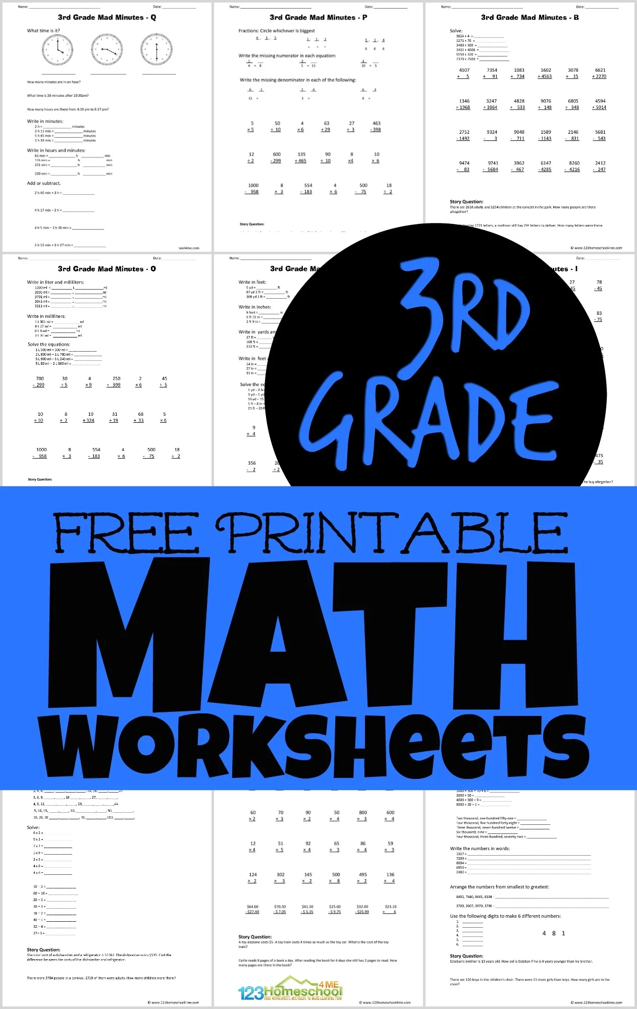 math worksheets grade 3 free