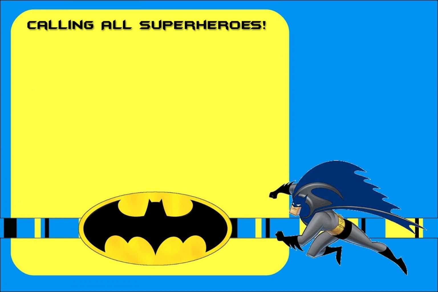 009 Free Editable Superhero Birthday Invitation Templates In Batman 