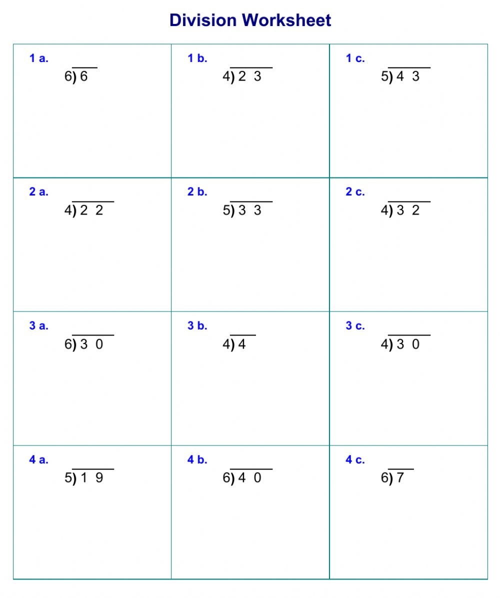 1 Digit Division Worksheets Divisonworksheets