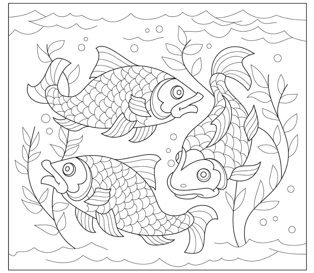 10 Aesthetic Fish Printable Coloring Pages KoloringPages