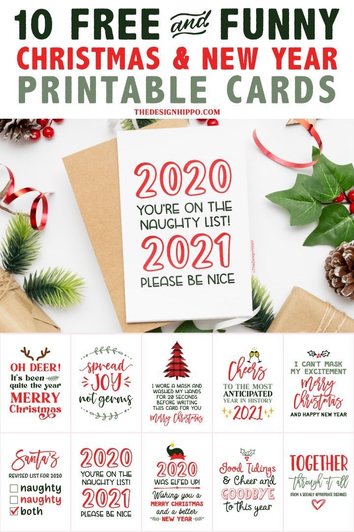 10 Free And Funny Printable Christmas New Year Cards Funny