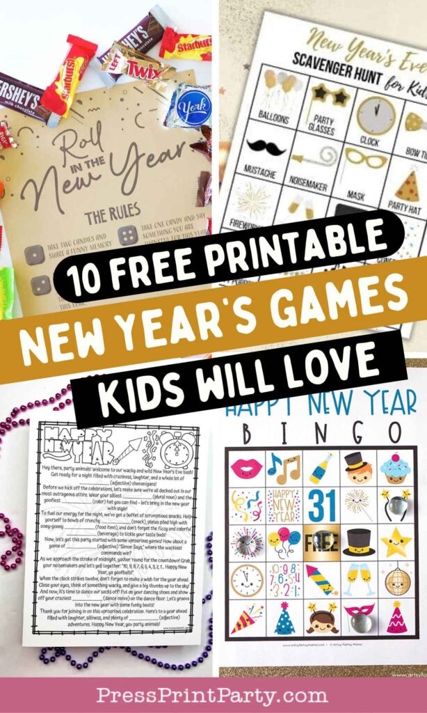 new years printable games for kids