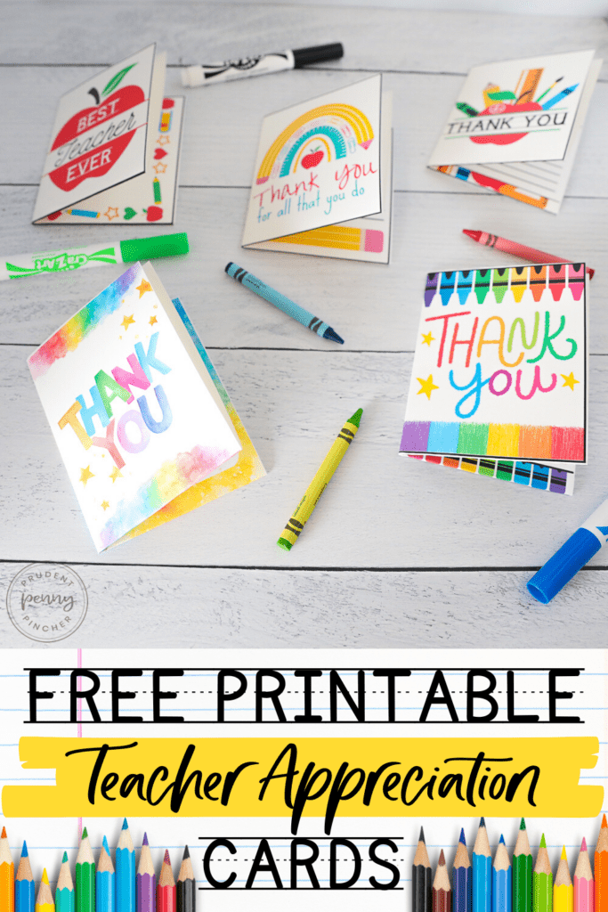 10 Free Teacher Appreciation Card Printables Prudent Penny Pincher