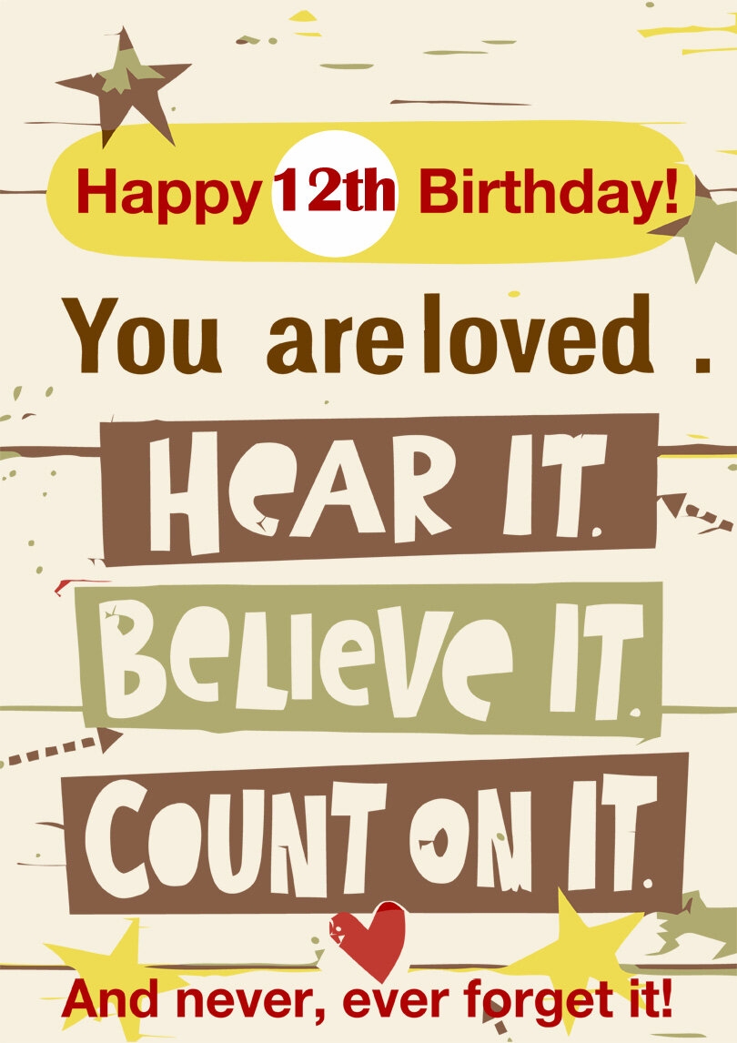 10 Gorgeous Printable Birthday Cards For 12 Year Olds free 