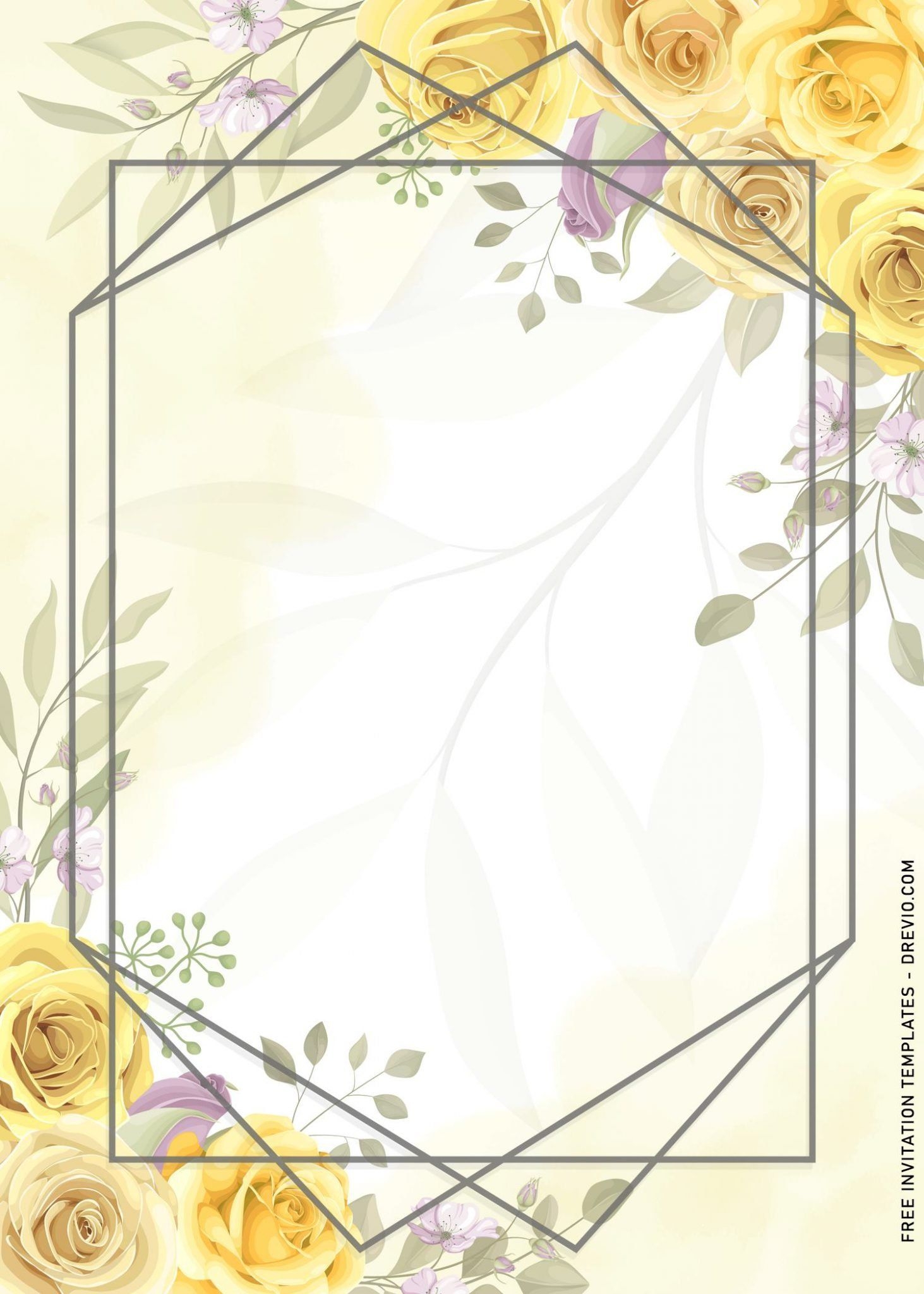 blue and yellow wedding invitation templates