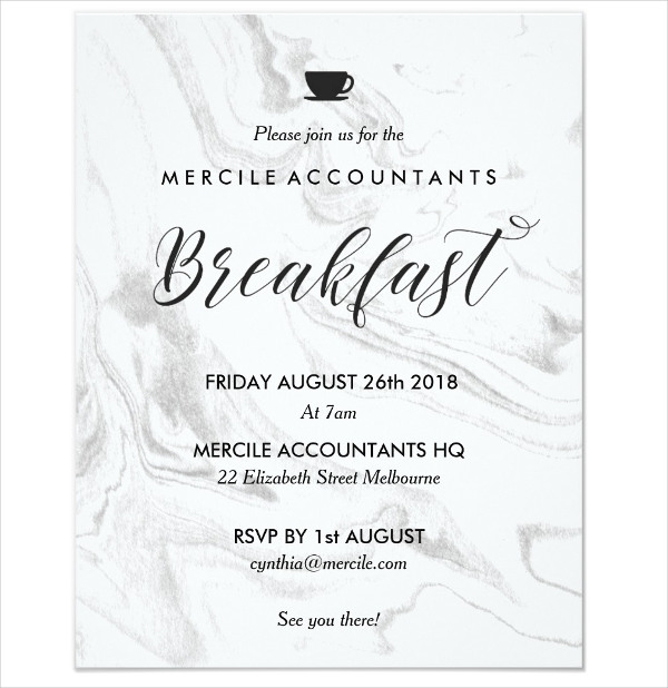 11 Business Breakfast Invitations PSD AI Vector EPS