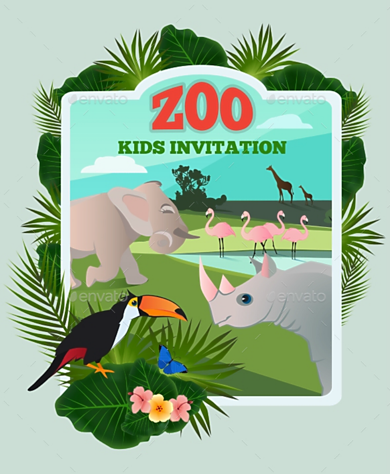 14 Animal Themed Invitation Designs Templates PSD AI