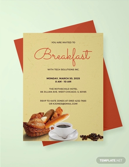 14 Corporate Breakfast Invitations JPG EPS Ai PSD Word