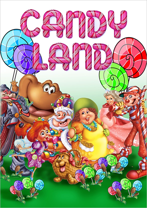 blank candyland invitation template
