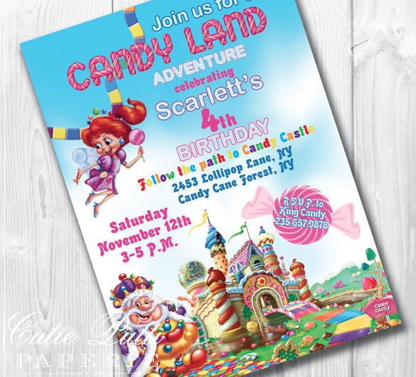 candy land invitation template