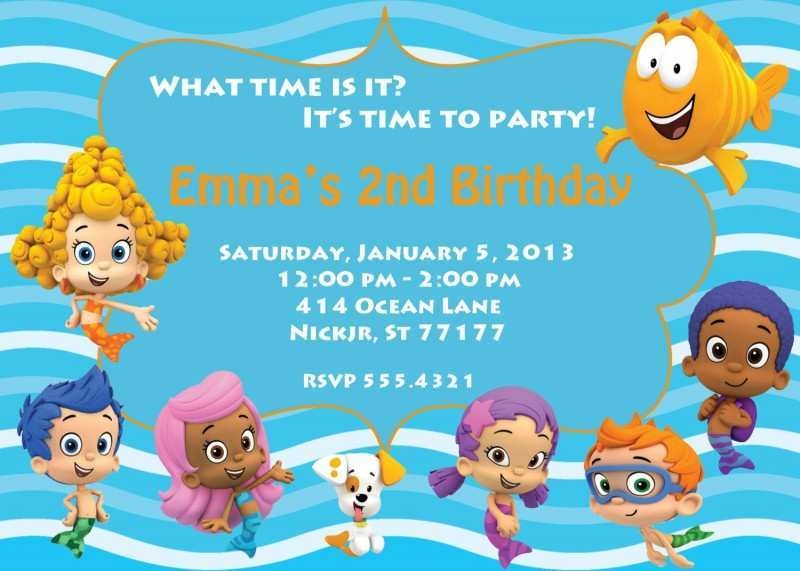 15 Adding Bubble Guppies Blank Invitation Template PSD File For Bubble 