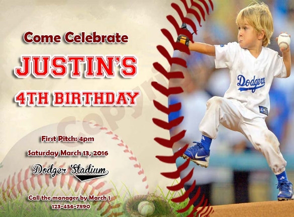 17 Baseball Birthday Invitations PSD Vector EPS AI