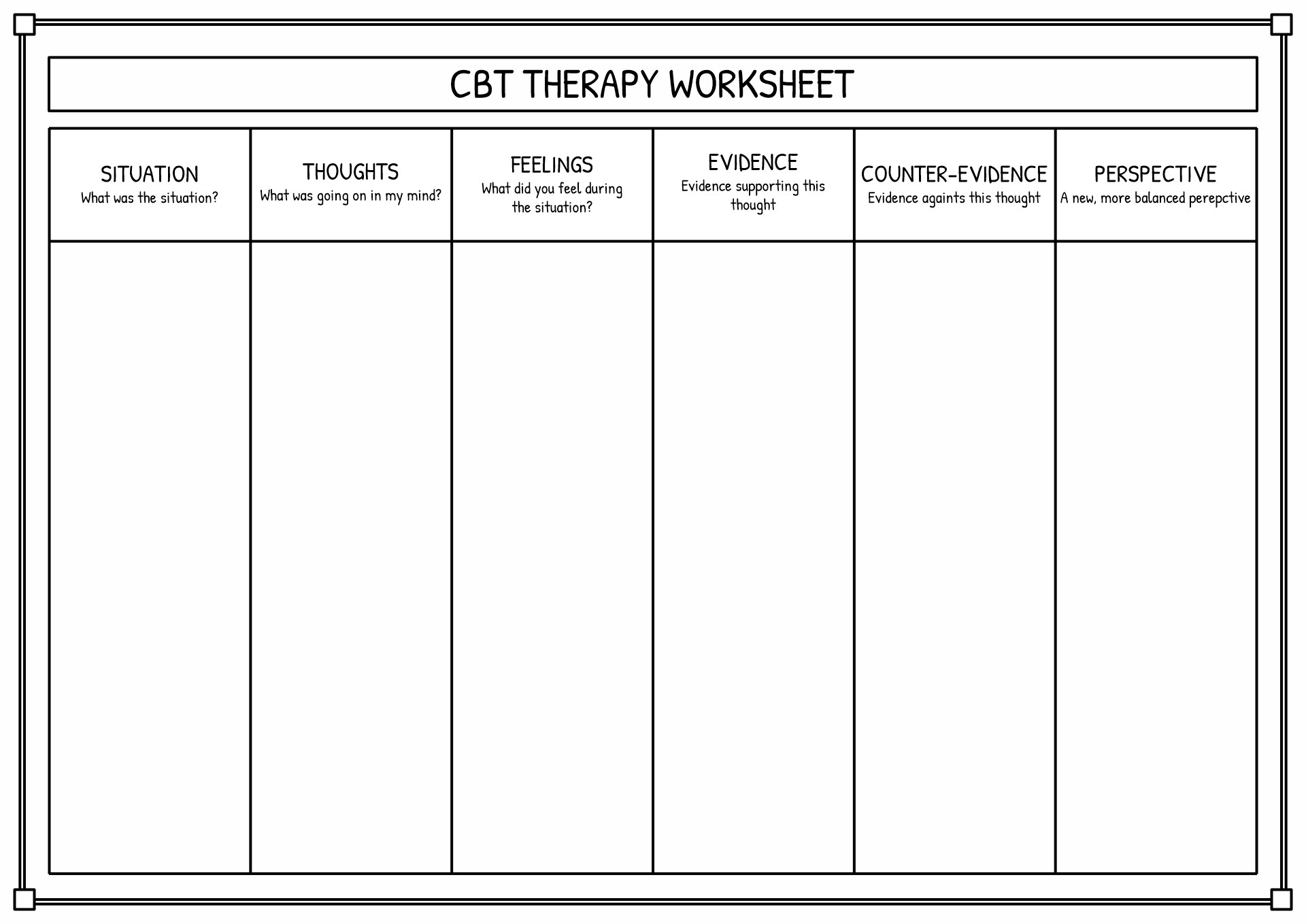 cbt worksheets pdf