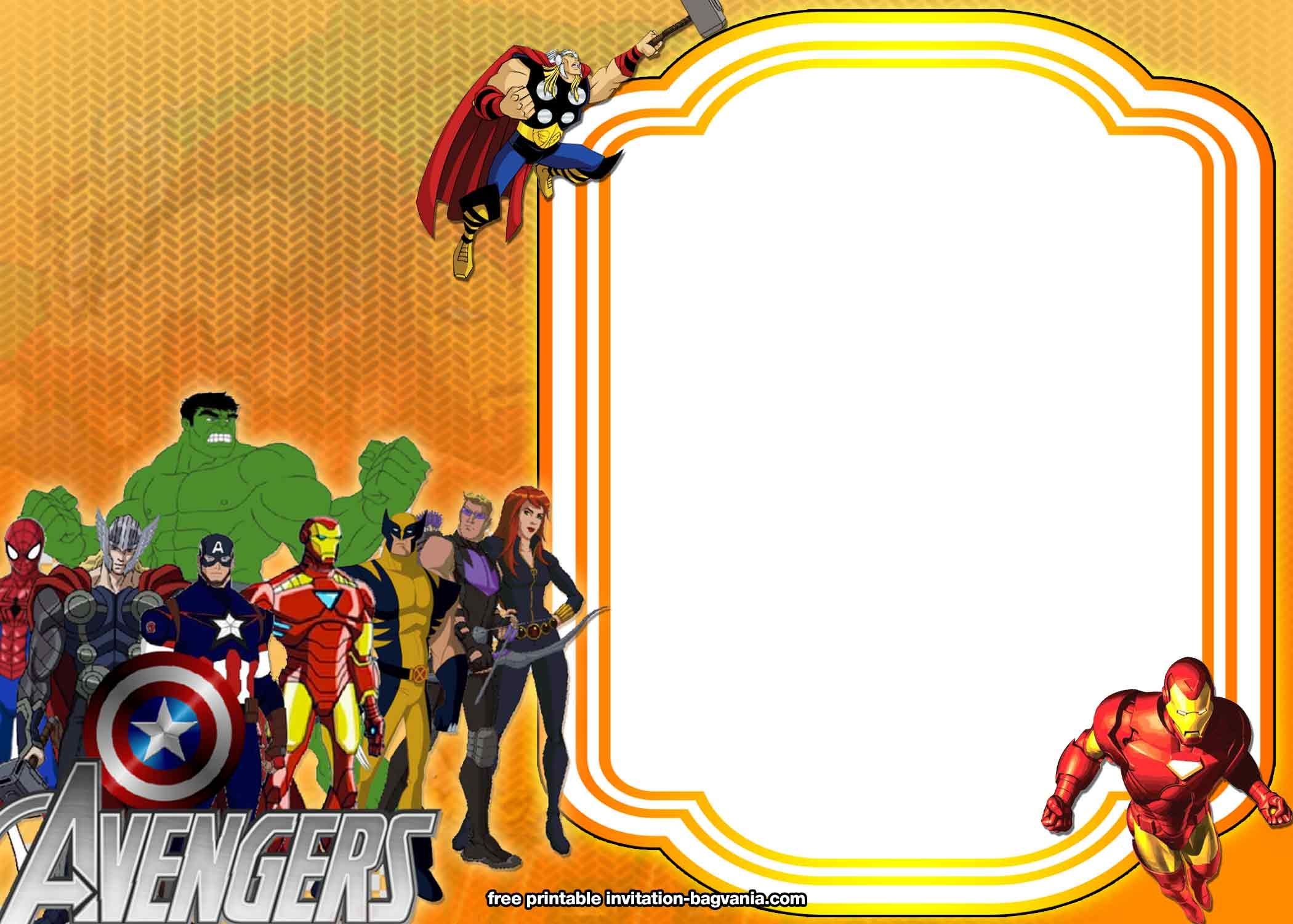 avengers birthday invitation templates