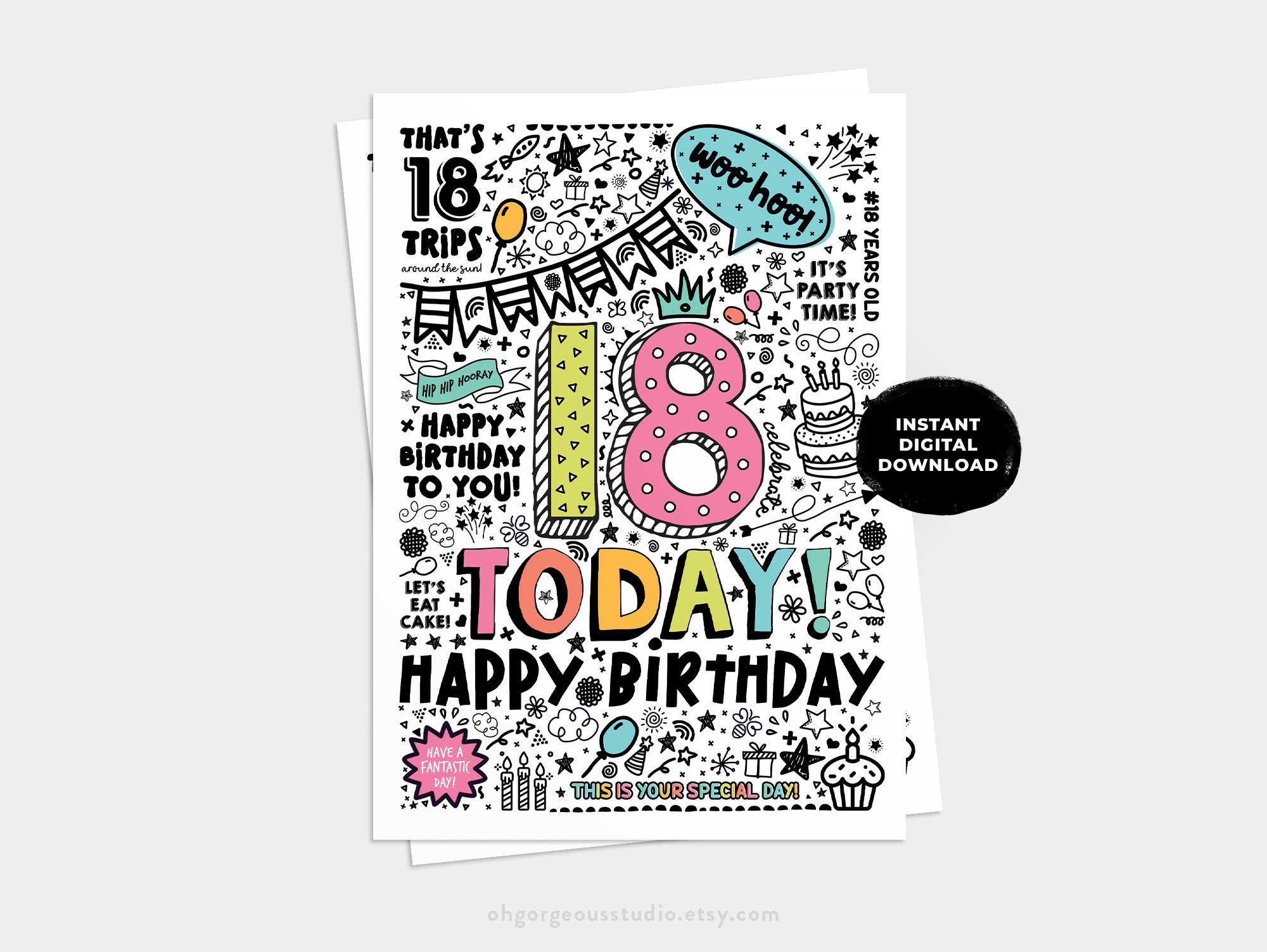 18th Birthday Cards Printable