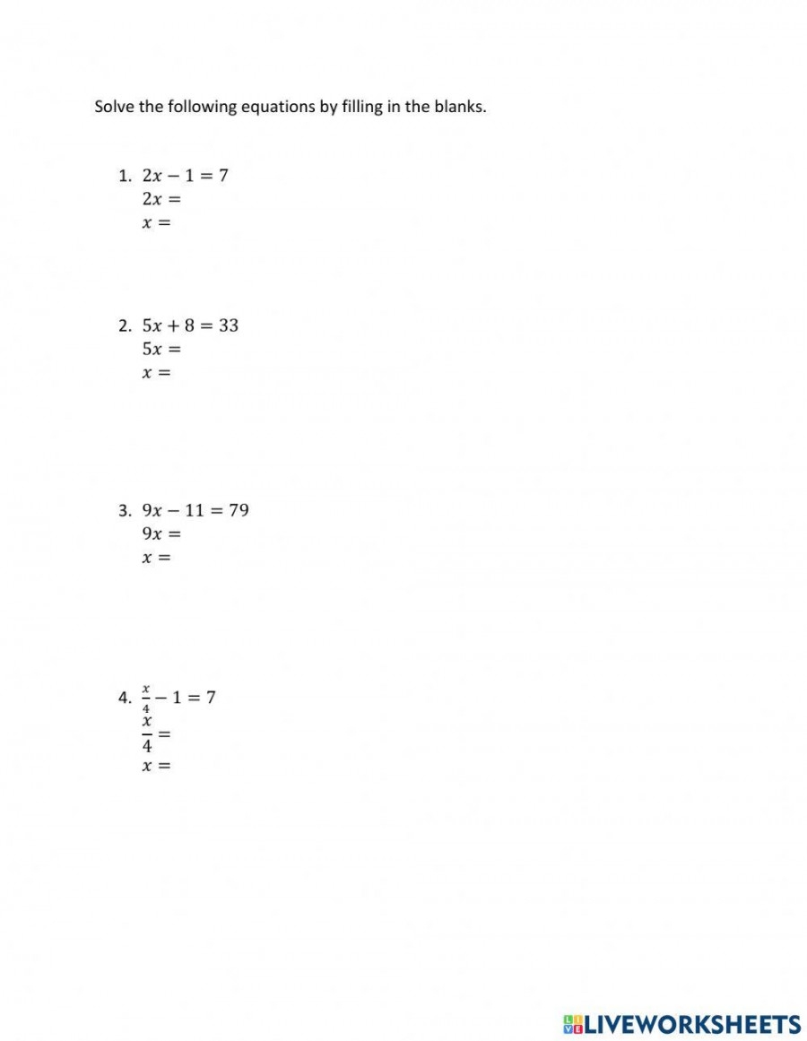 2 Step Equation Worksheet Pdf Printable PDF Template