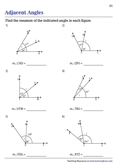 2 The Angle Addition Postulate Kuta Software Worksheets Library