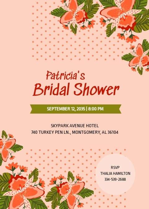 bridal shower invitation card template