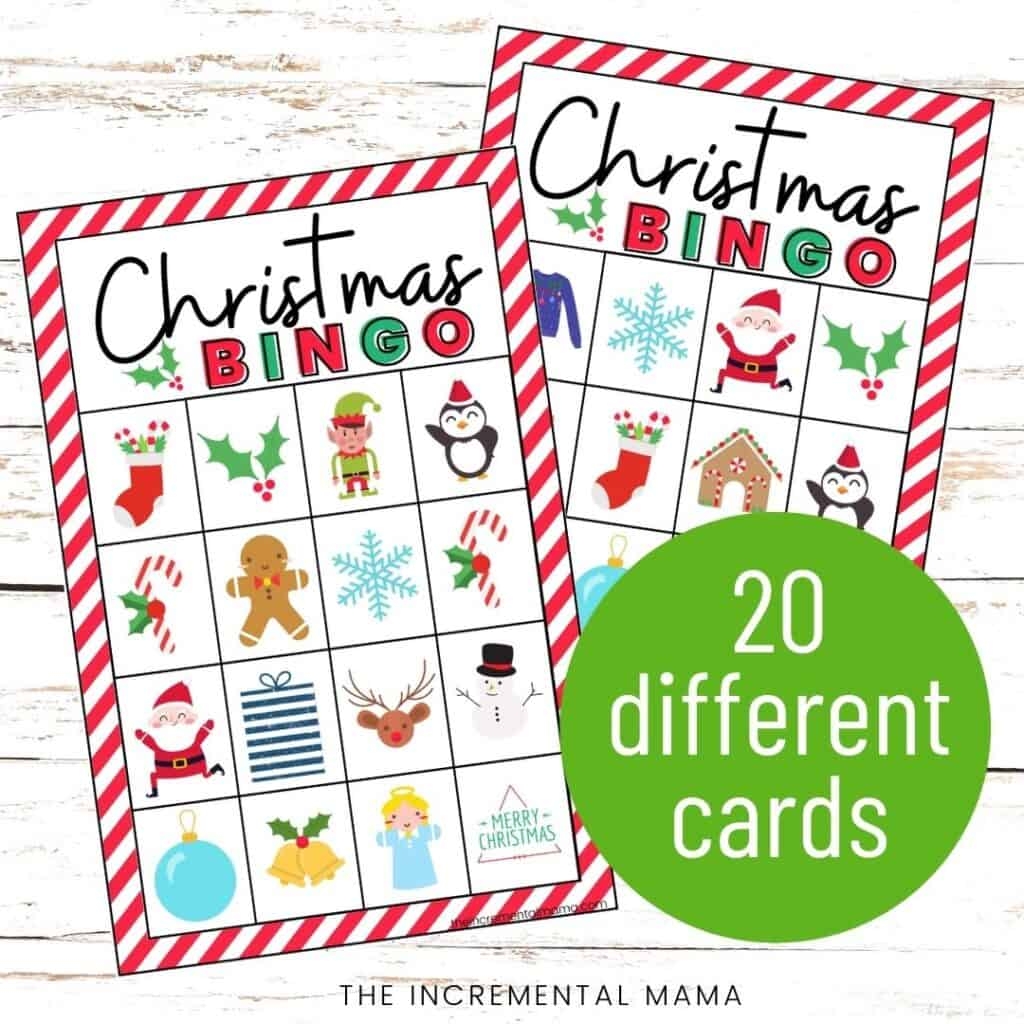 printable christmas bingo cards for 10