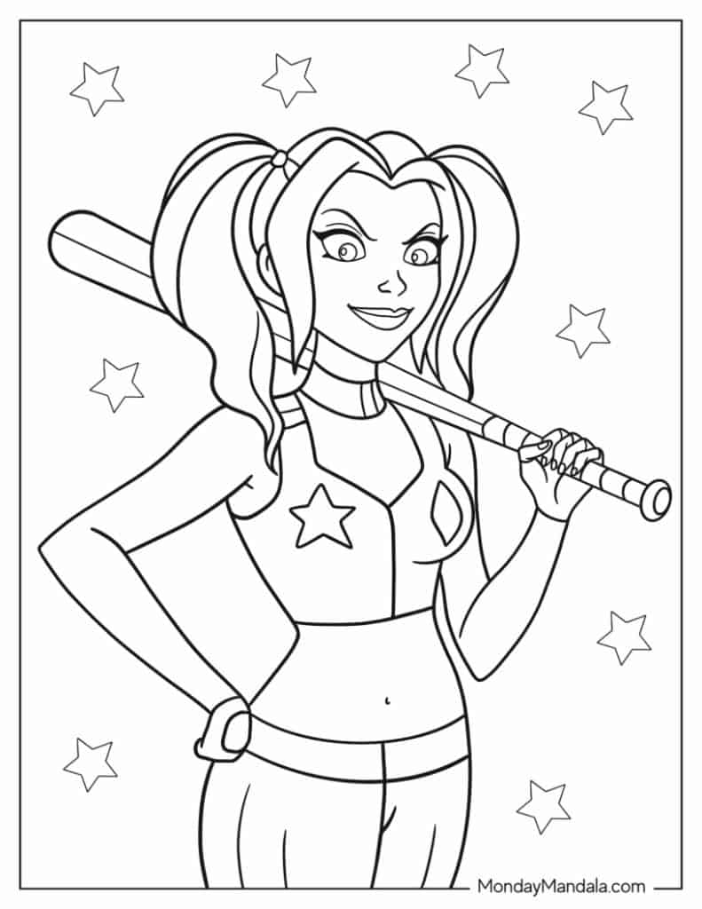 20 Harley Quinn Coloring Pages Free PDF Printables Worksheets Library