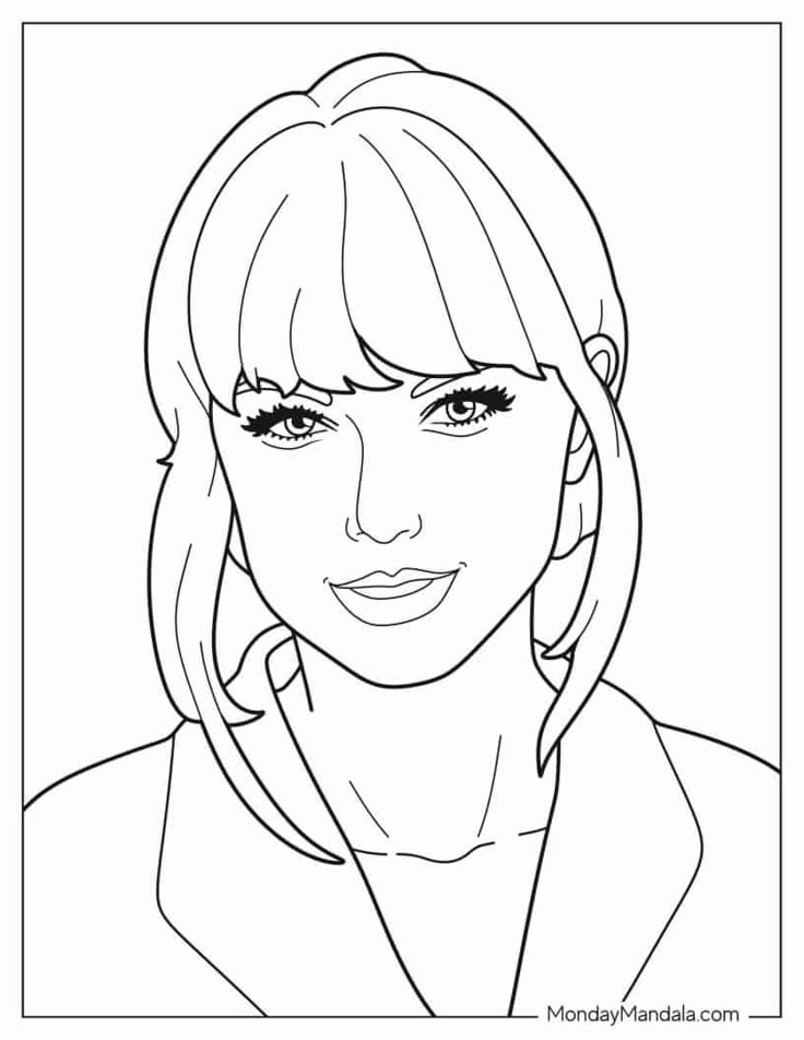 20 Taylor Swift Coloring Pages Free PDF Printables Taylor Swift 