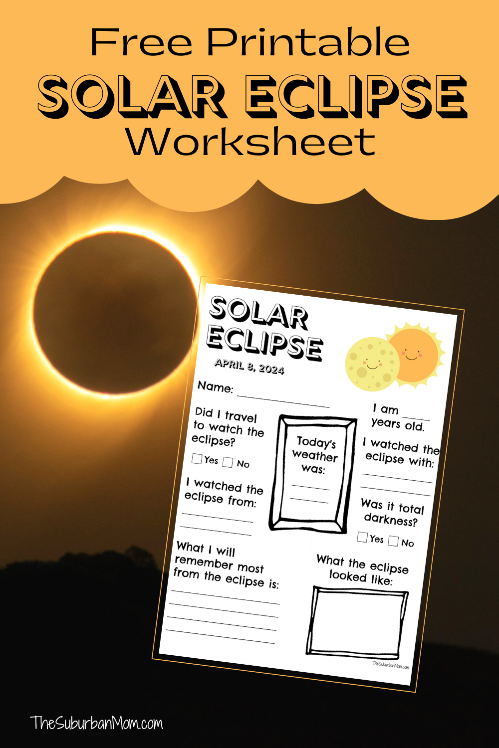 2024 Free Solar Eclipse Worksheet TheSuburbanMom Worksheets Library