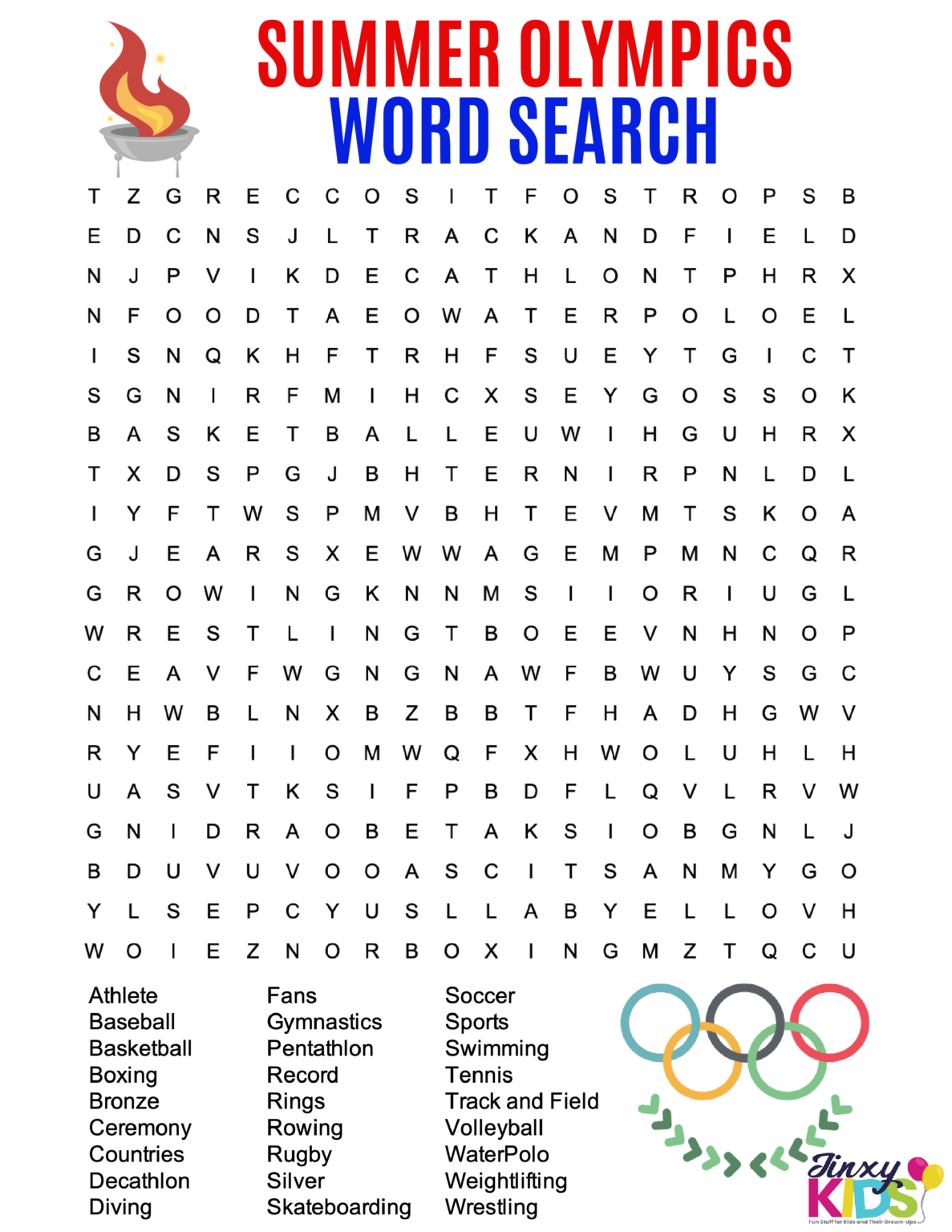 olympics 2024 activities for kids printable