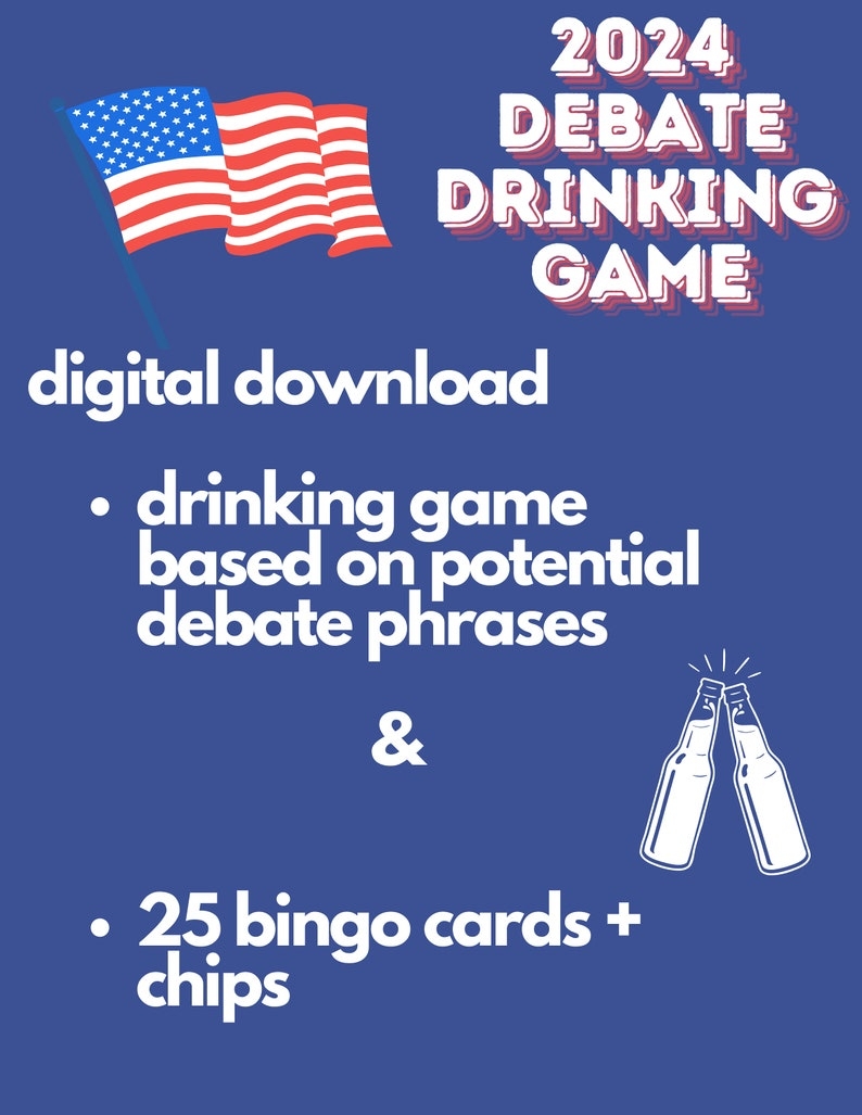 presidential debate bingo card printable