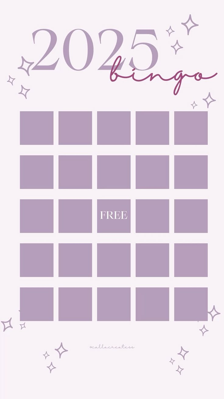 2025 Bingo Card Template Bingo Card Template Bingo Template Free