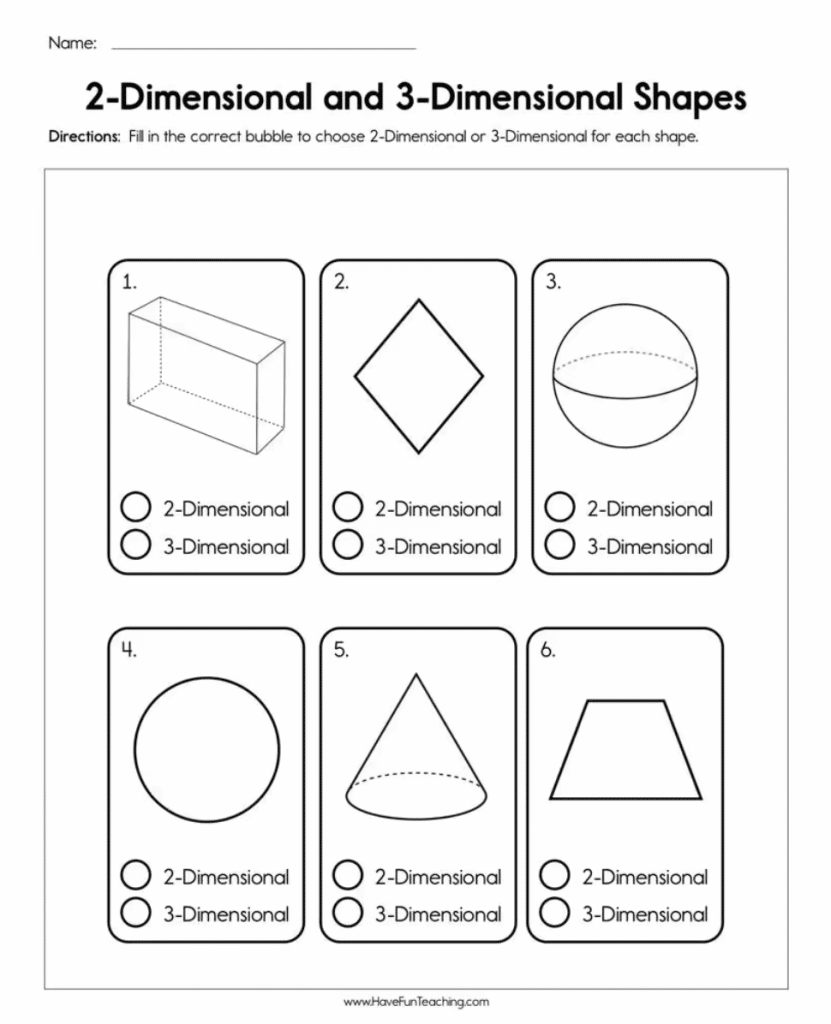 first grade shapes worksheet