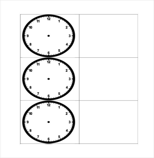 21 Printable Clock Templates PDF DOC