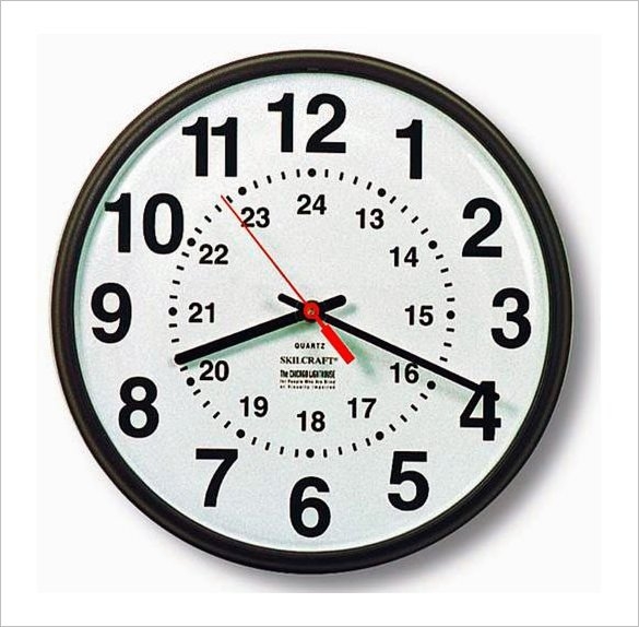 21 Printable Clock Templates PDF DOC