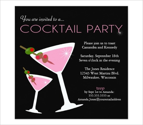 blank cocktail party invitation template
