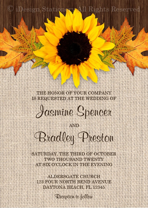 22 Sunflower Wedding Invitation Templates PSD AI Word InDesign Pages