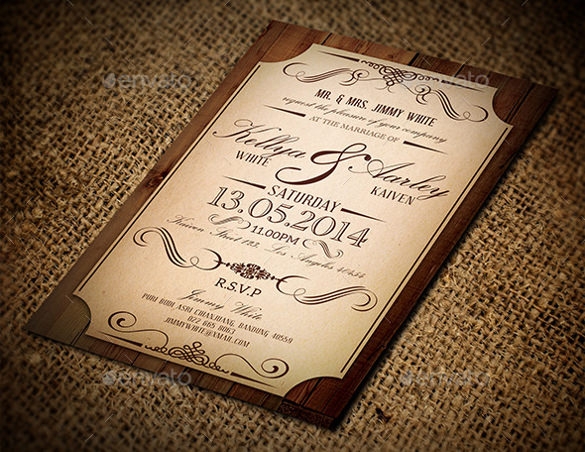 23 Vintage Wedding Invitation Free PSD Format Download
