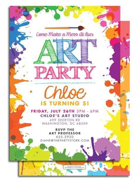 25 Creative Art Party Invitation Template Free With Stunning Design For 