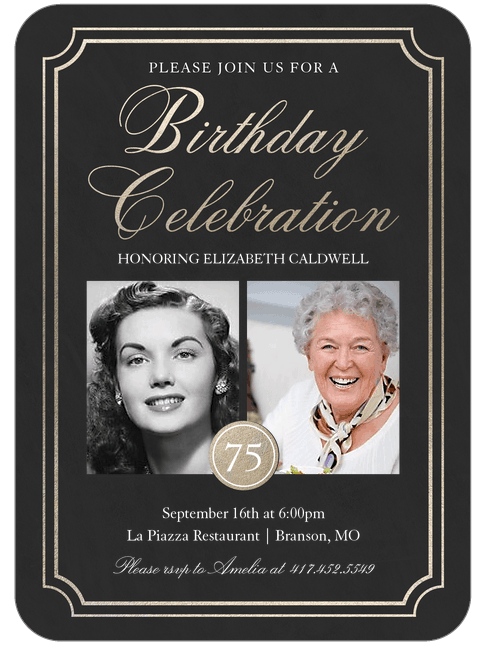 blank 75th birthday invitation template