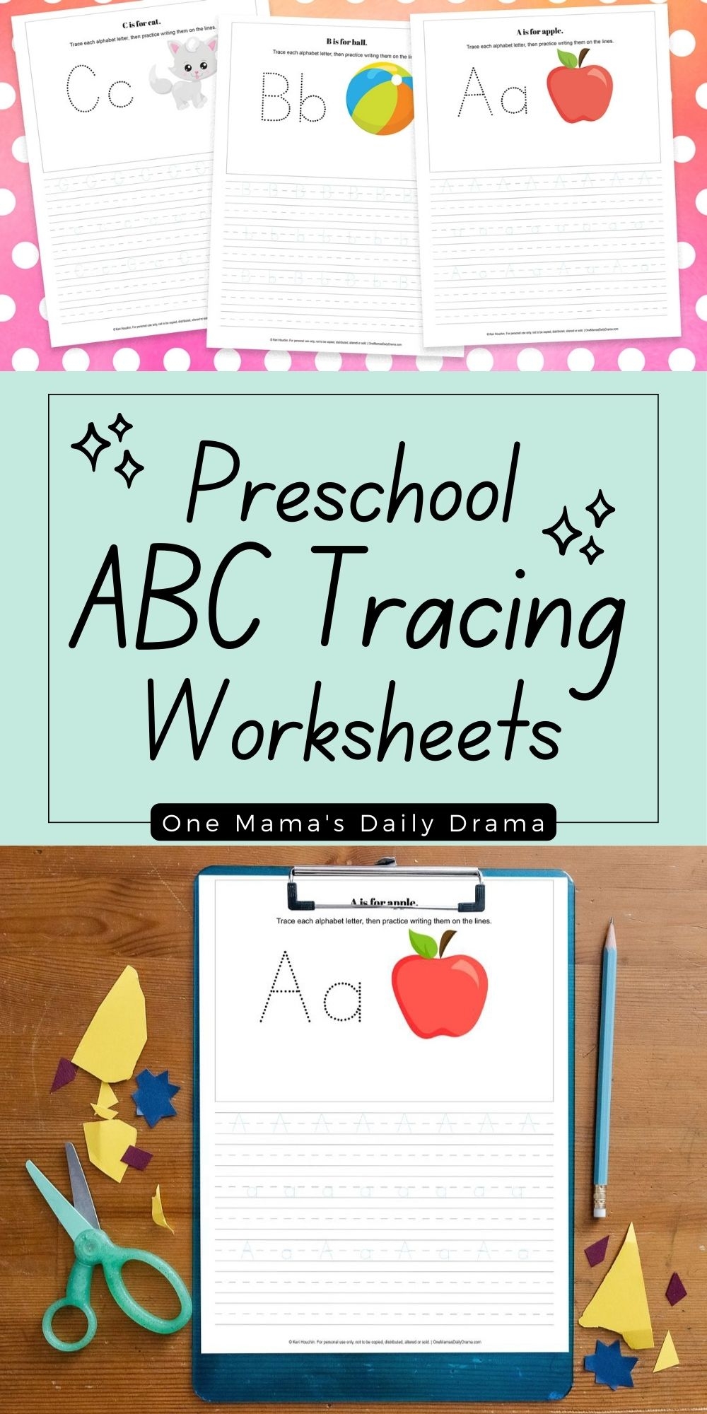 tracing worksheets for preschool