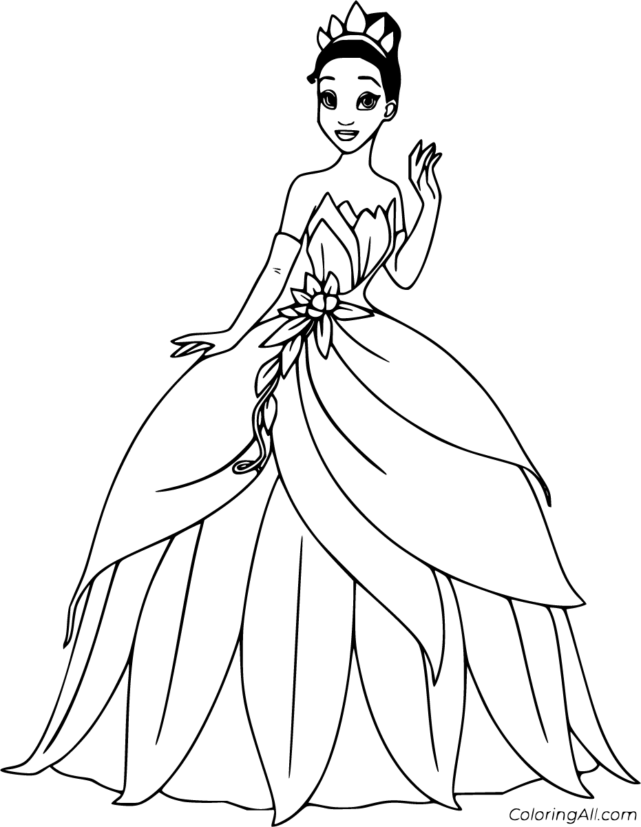 Disney Princess Coloring Pages Tiana