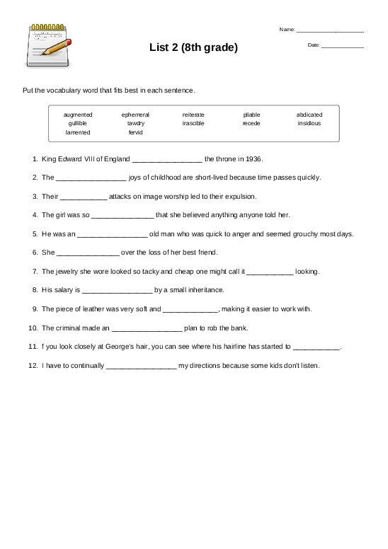 28 Grade 8 English Worksheets Worksheets Library