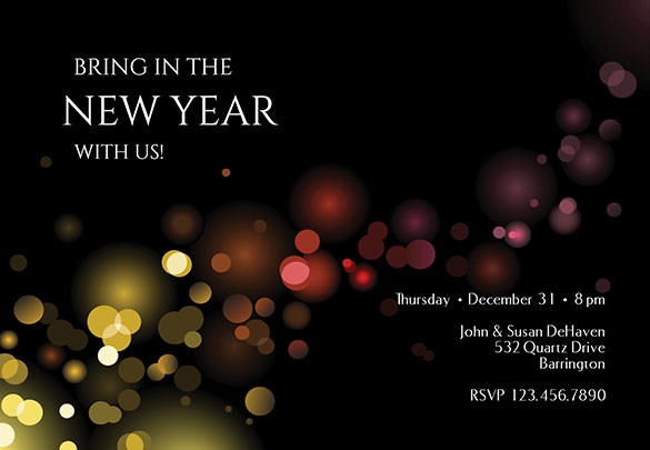 blank new years invitation template