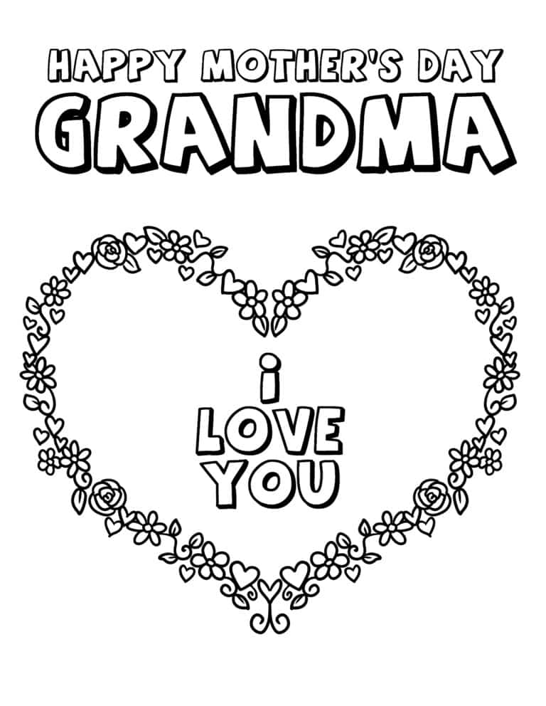mothers day card grandma printable