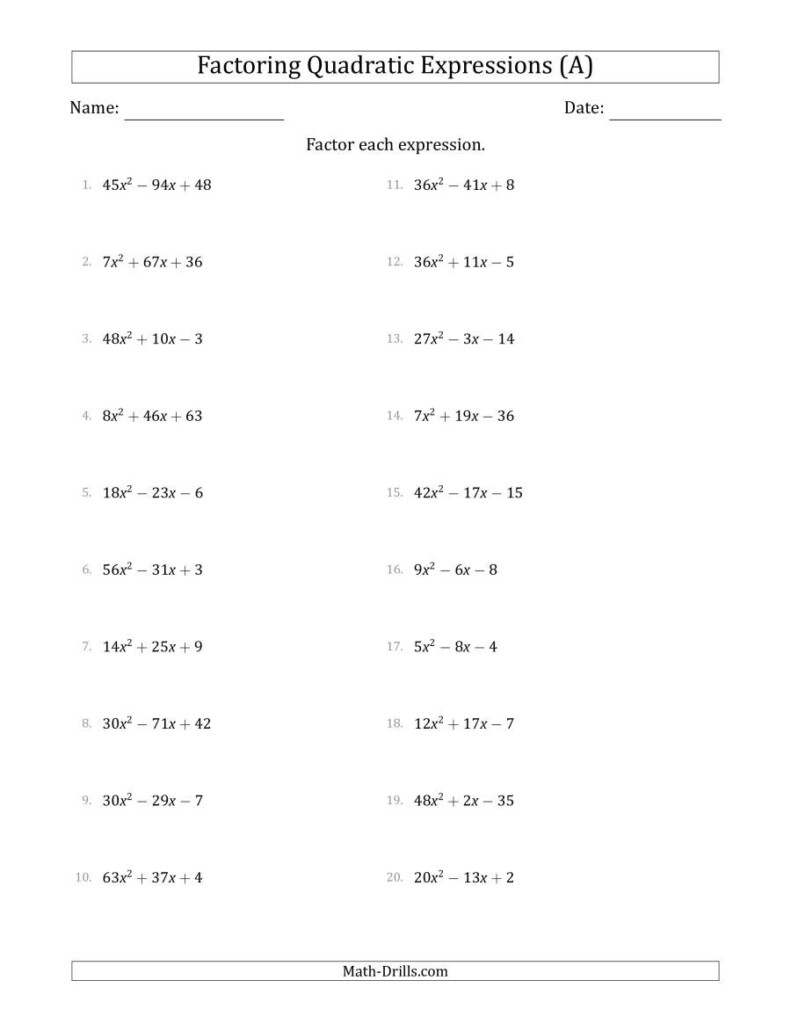 30 Factor By Grouping Worksheet Education Template FactorWorksheets