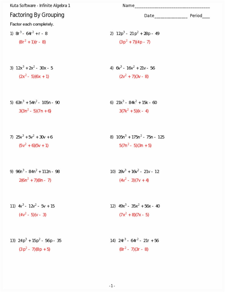 30 Factor By Grouping Worksheet Education Template FactorWorksheets